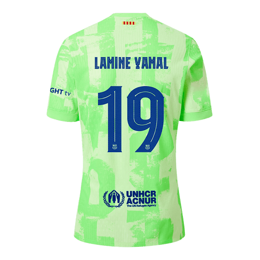 Camiseta de fútbol de visitante del Barcelona 2024/25 de Lamine Yamal #19 (Auténtica) - UCL