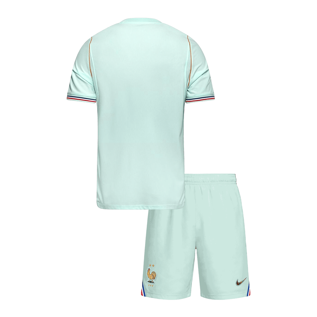 Conjunto de fútbol infantil de Francia (camiseta + pantalón corto) para el Mundial de 2026, color verde menta.
