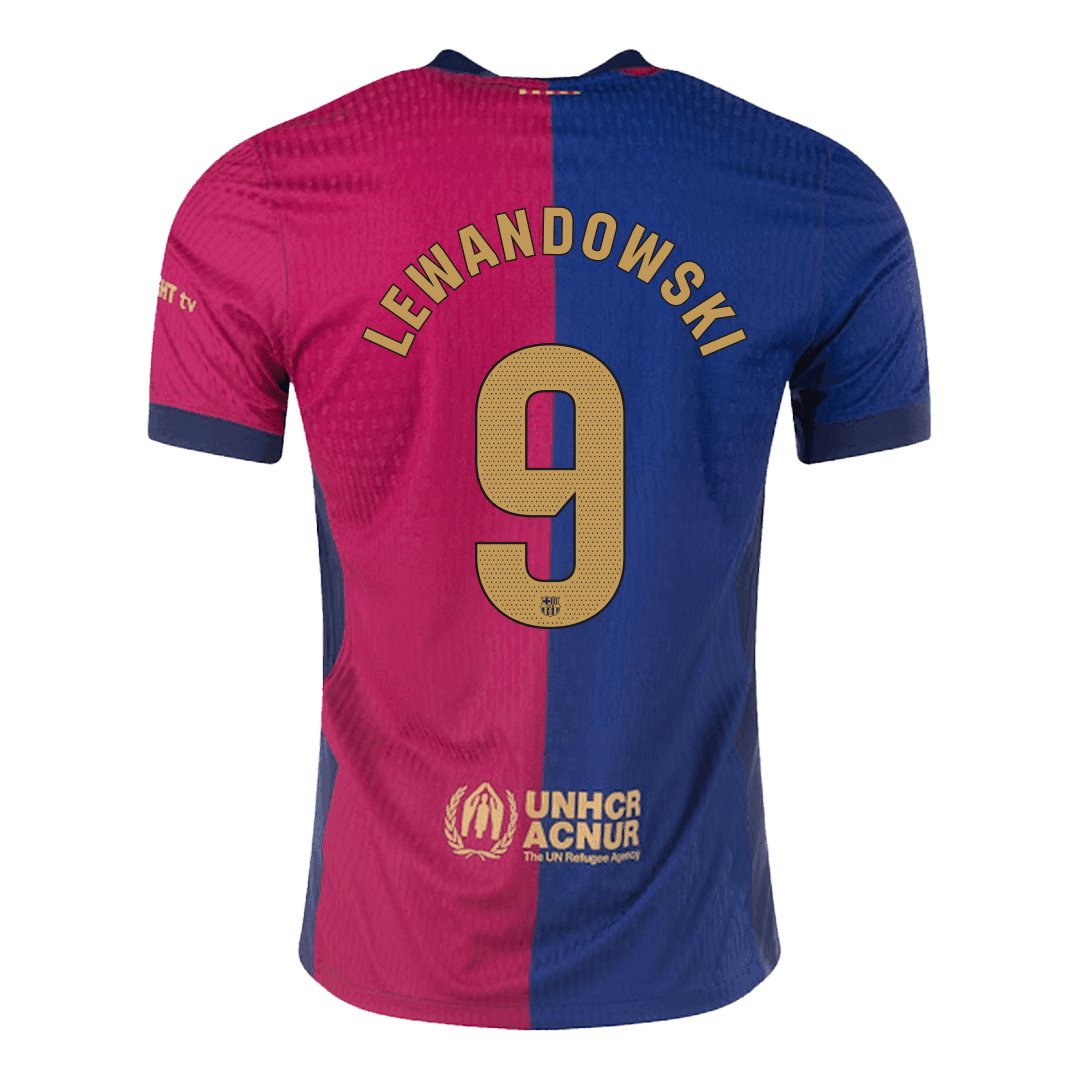Camiseta de fútbol local auténtica del Barcelona LEWANDOWSKI #9 2024/25 - patrocinador antiguo