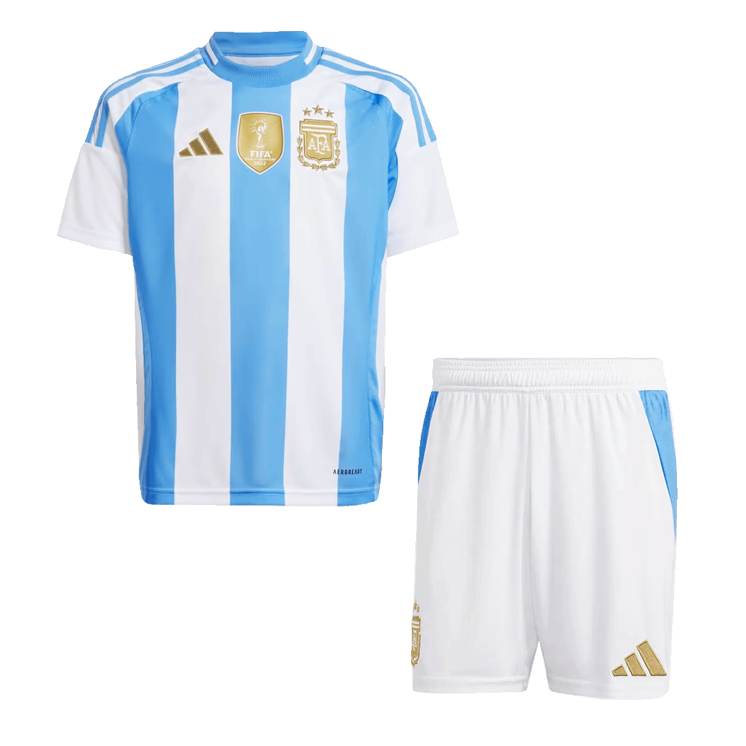 Kit de fútbol local de Argentina para niños (Kit y pantalón corto) 2024