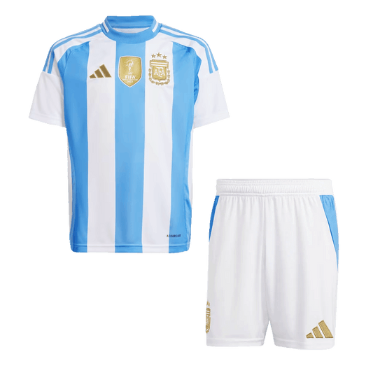 Kit de fútbol local de Argentina para niños (Kit y pantalón corto) 2024