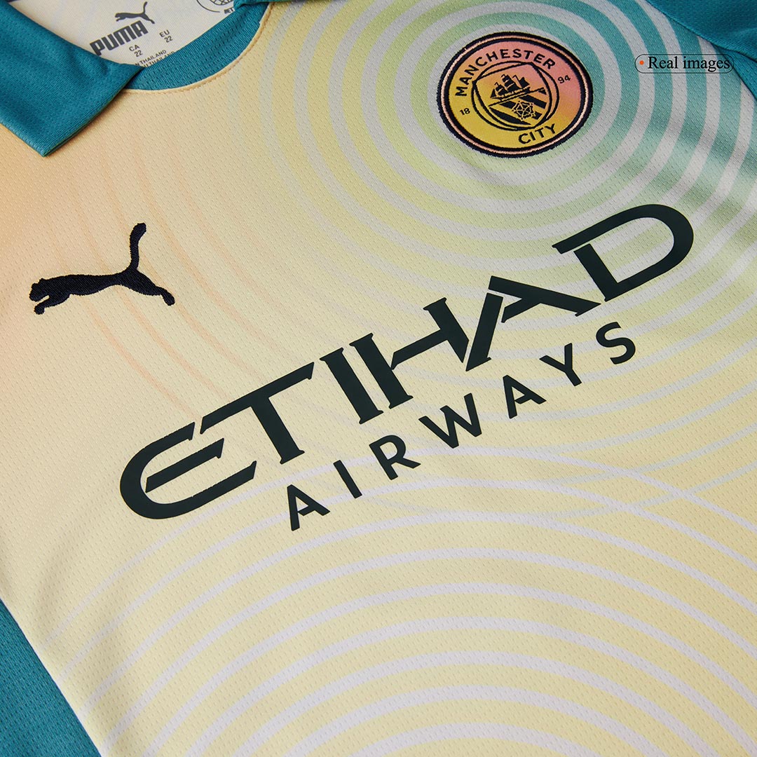 Kit de fútbol infantil del Manchester City (4.ª equipación visitante, "Definitely City") (Kit y pantalón corto) 2024/25