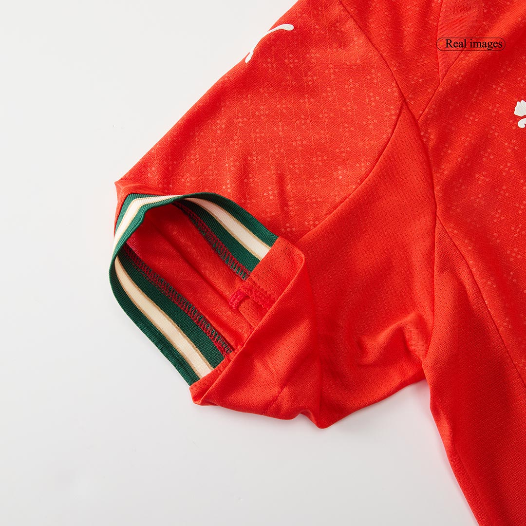 Camiseta de fútbol local auténtica de Ronaldo #7 Portugal 2025, roja