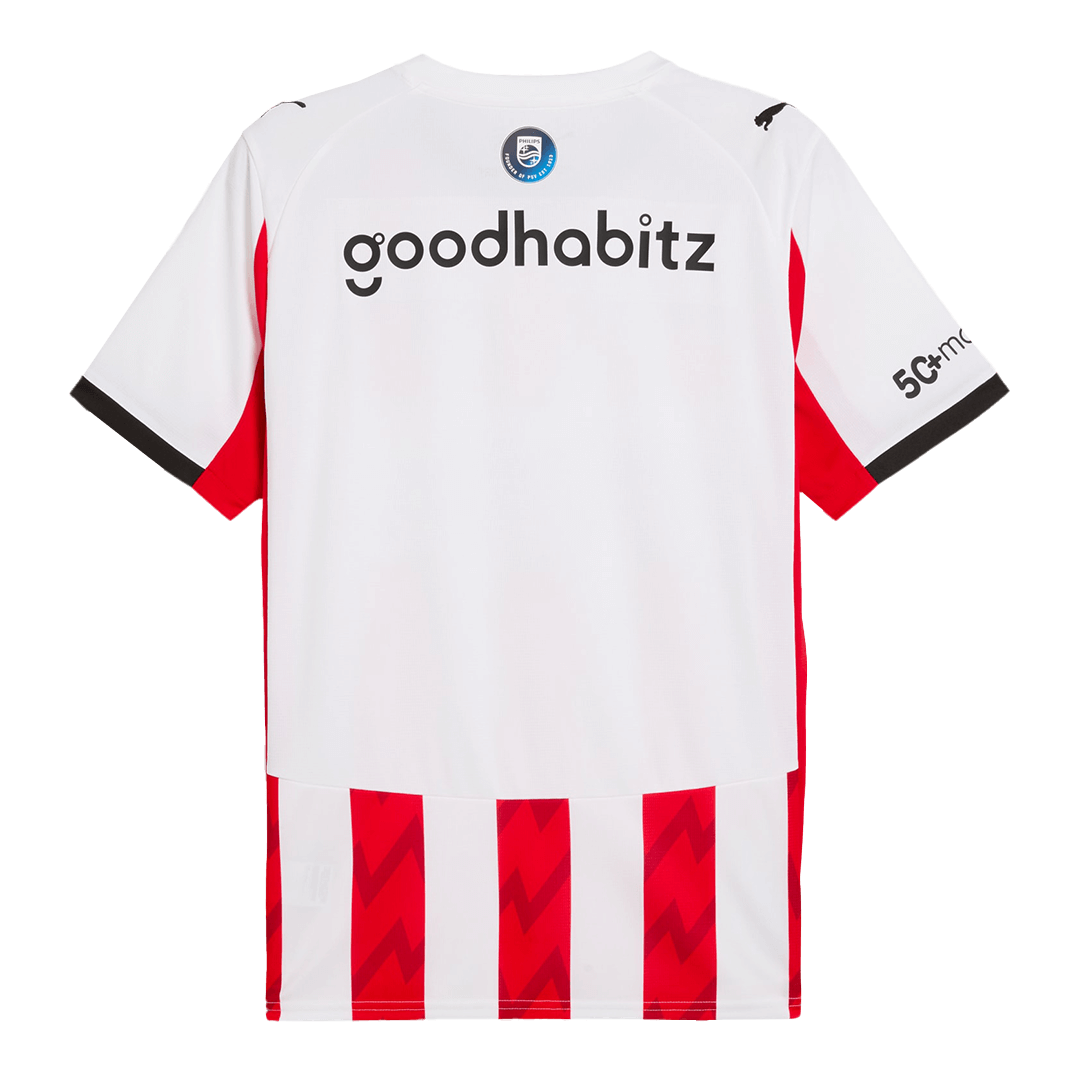 Camiseta de fútbol local del PSV Eindhoven 25/26, roja y blanca