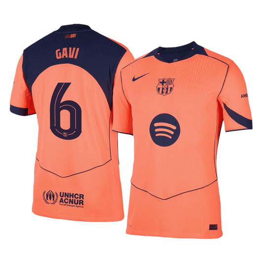 Camiseta de fútbol de visitante GAVI #6 del Barcelona 2025/26
