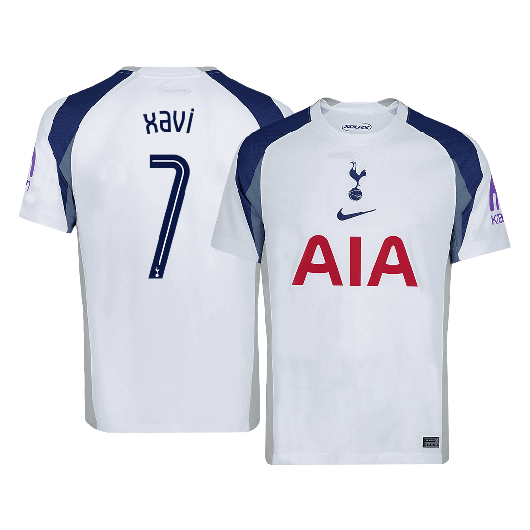 Camiseta de fútbol local XAVI #7 del Tottenham Hotspur 2025/26, blanca - UCL