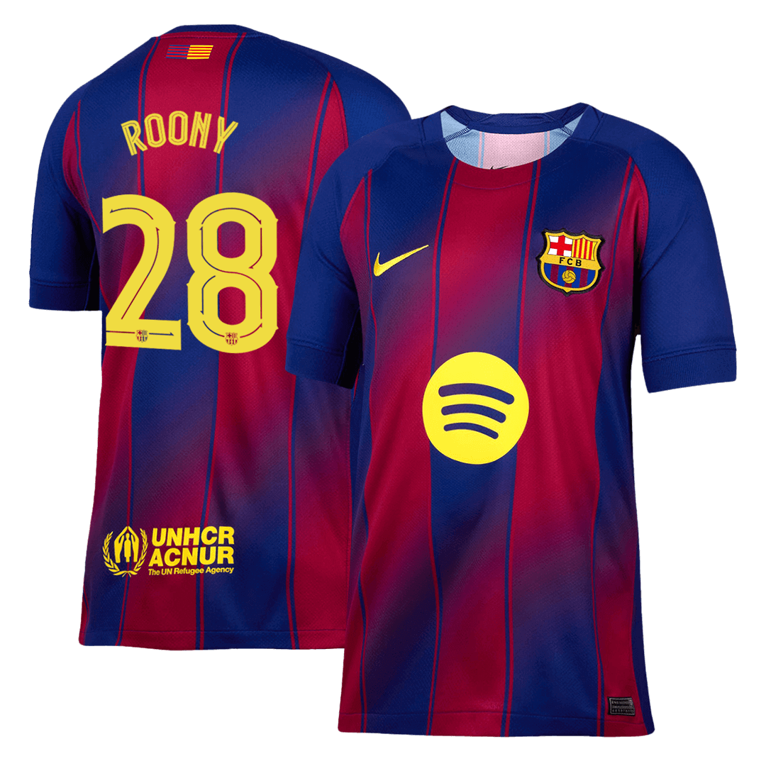 Camiseta de fútbol local del Barcelona ROONY #28 2025/26 —UCL