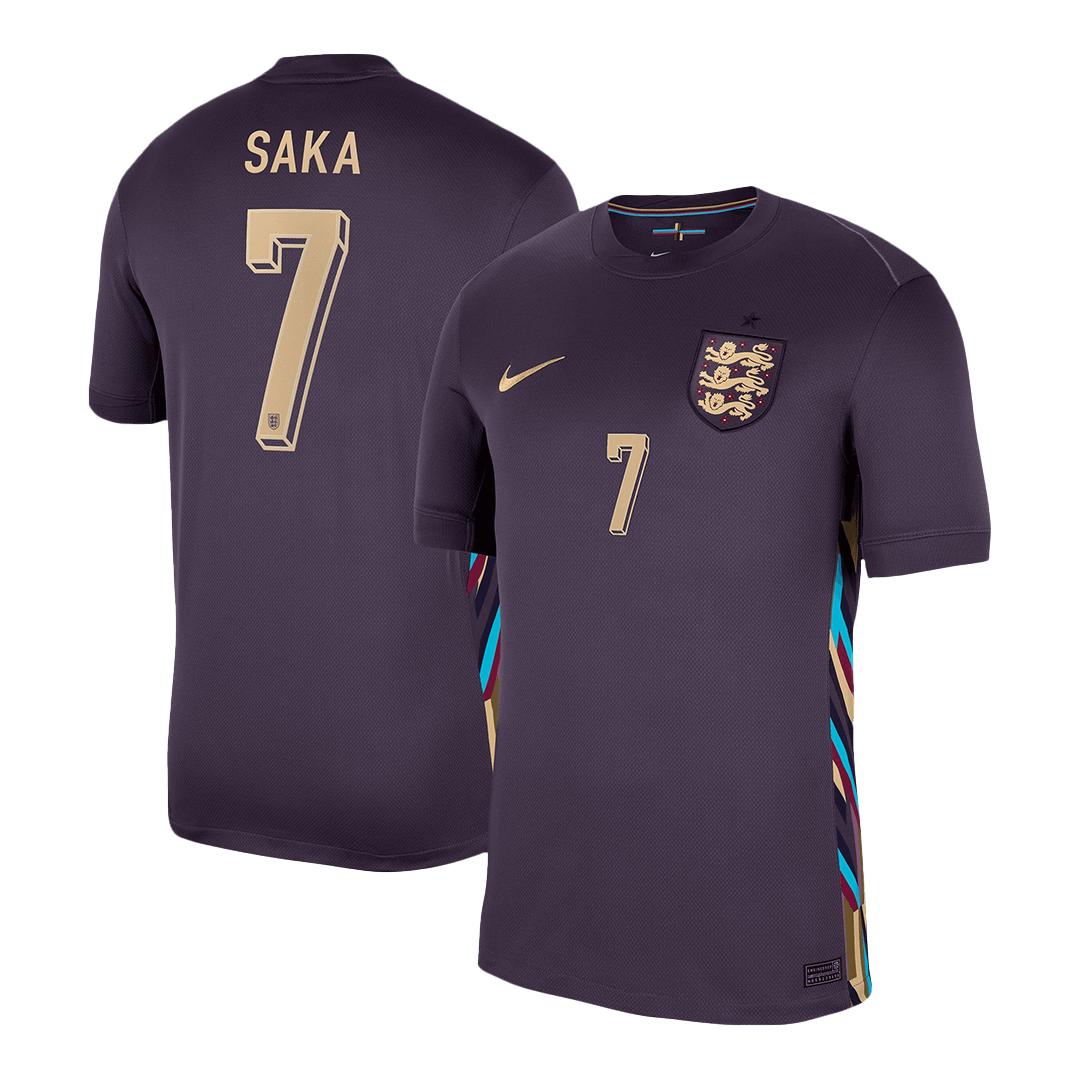 Camiseta de fútbol de visitante de Inglaterra SAKA #7 para la Eurocopa 2024