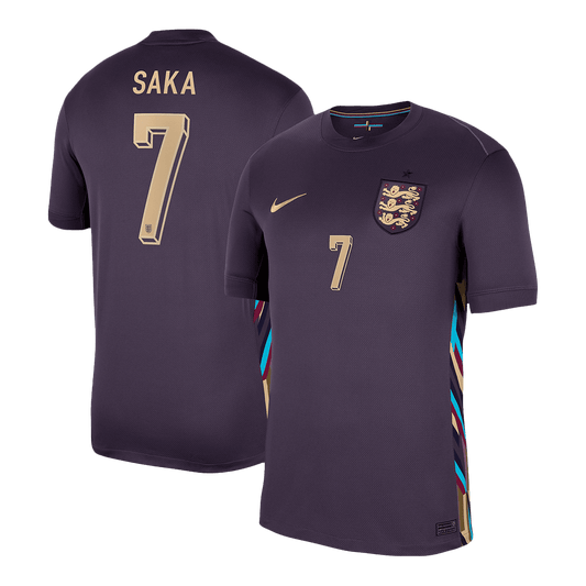 Camiseta de fútbol de visitante de Inglaterra SAKA #7 para la Eurocopa 2024
