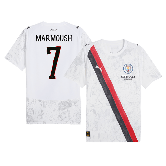 Camiseta de fútbol MARMOUSH #7 Manchester City KidSuper 2025/26 Blanca - Copa Mundial de Clubes
