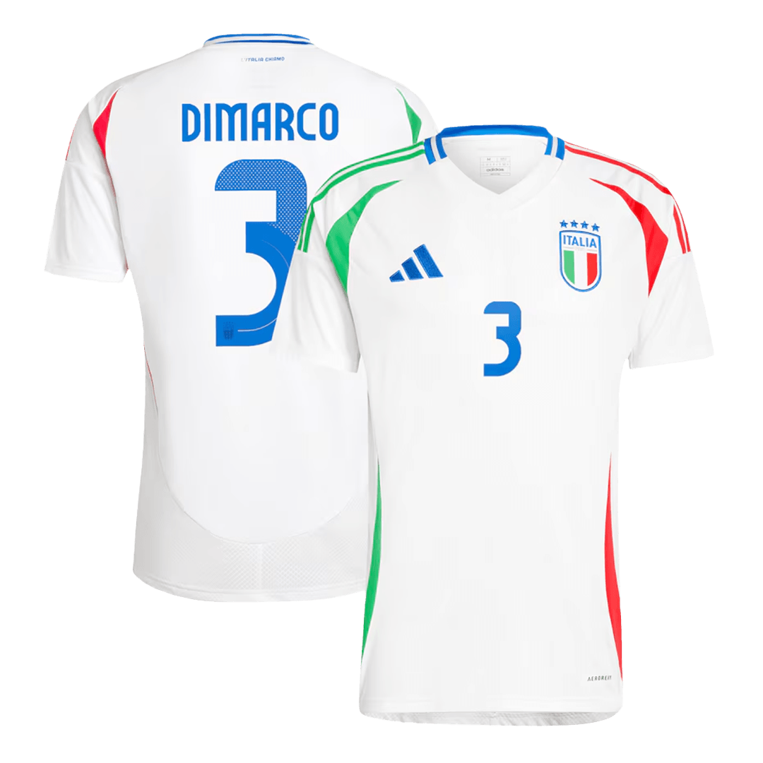 Camiseta de fútbol visitante de Italia DIMARCO #3 para la Eurocopa 2024