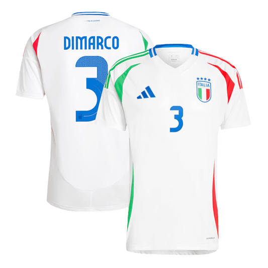 Camiseta de fútbol visitante de Italia DIMARCO #3 para la Eurocopa 2024