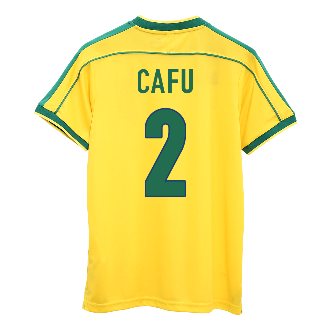 Camiseta retro de fútbol local de Brasil CAFU #2 1998 - Copa Mundial