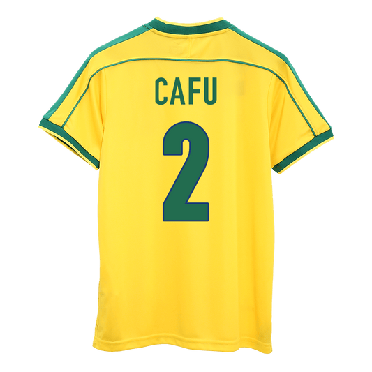 Camiseta retro de fútbol local de Brasil CAFU #2 1998 - Copa Mundial