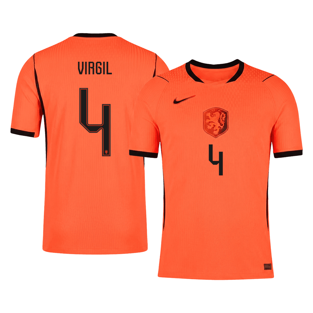 Auténtica camiseta de local de la selección de los Países Bajos, VIRGIL #4, temporada 2026