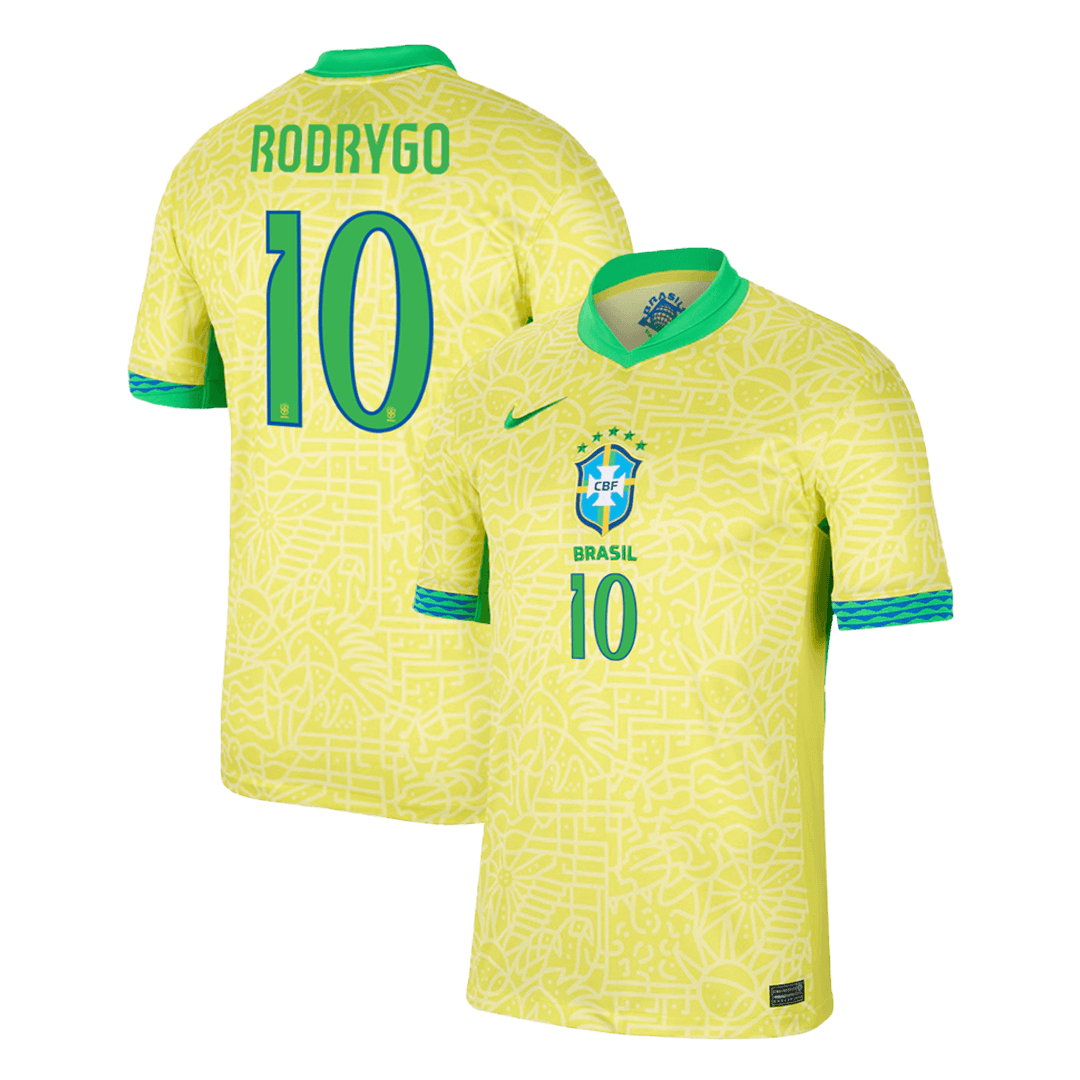 Camiseta de fútbol local de Brasil RODRYGO #10 Copa América 2024