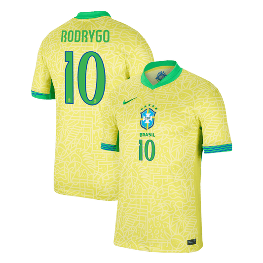 Camiseta de fútbol local de Brasil RODRYGO #10 Copa América 2024