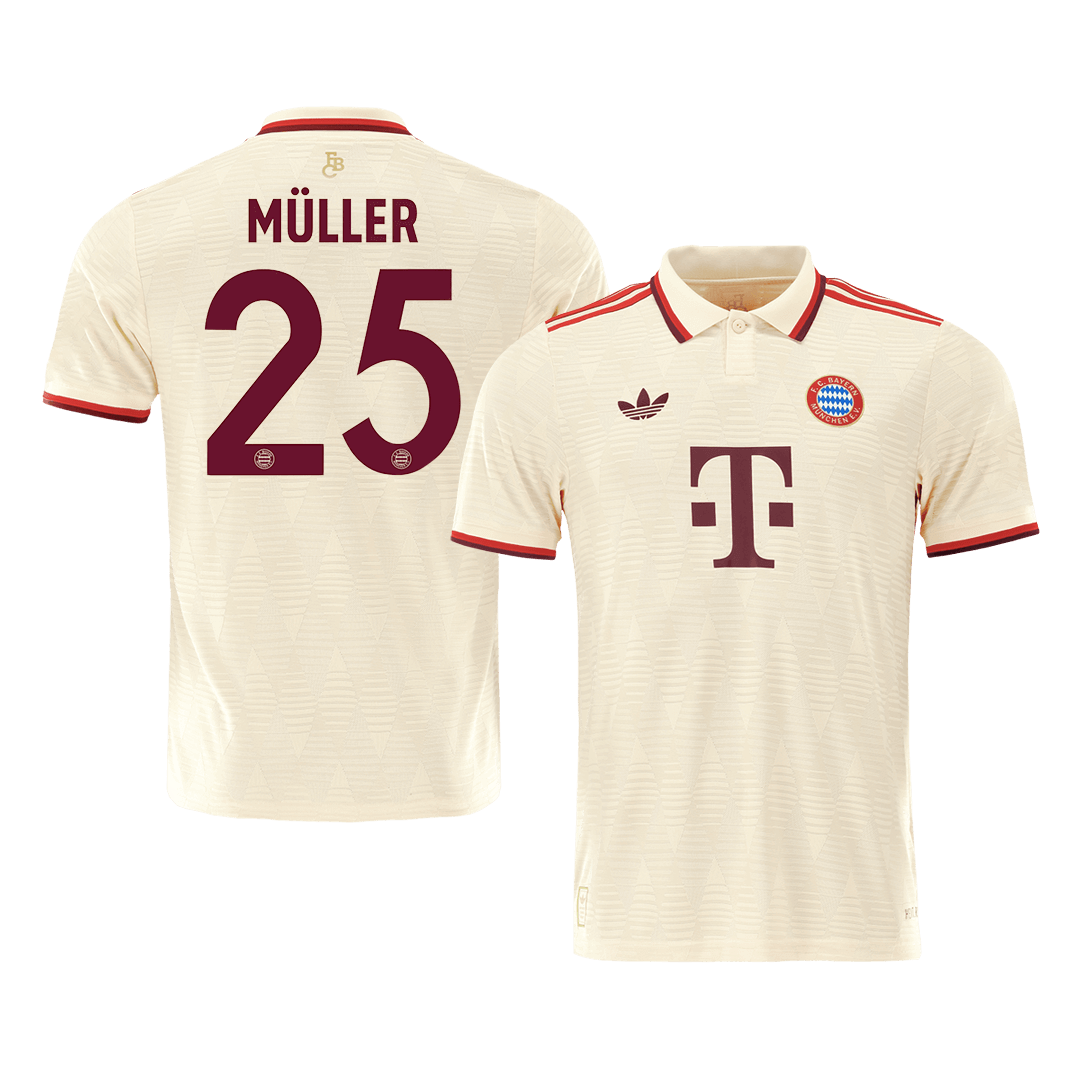 Camiseta de fútbol auténtica MÜLLER#25 del Bayern Múnich, tercera equipación de visitante, 2024/25 - UCL