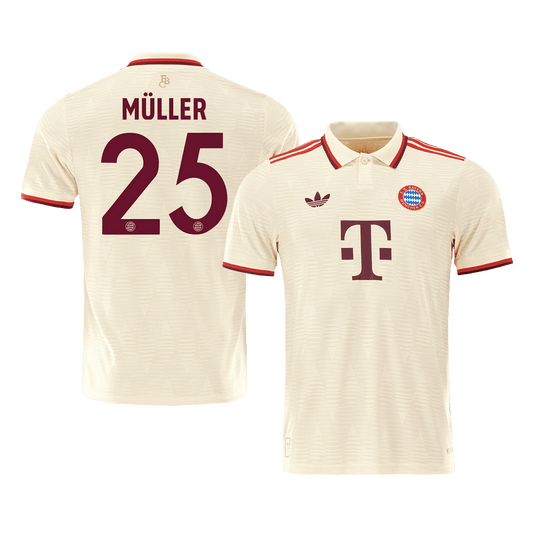 Camiseta de fútbol auténtica MÜLLER#25 del Bayern Múnich, tercera equipación de visitante, 2024/25 - UCL