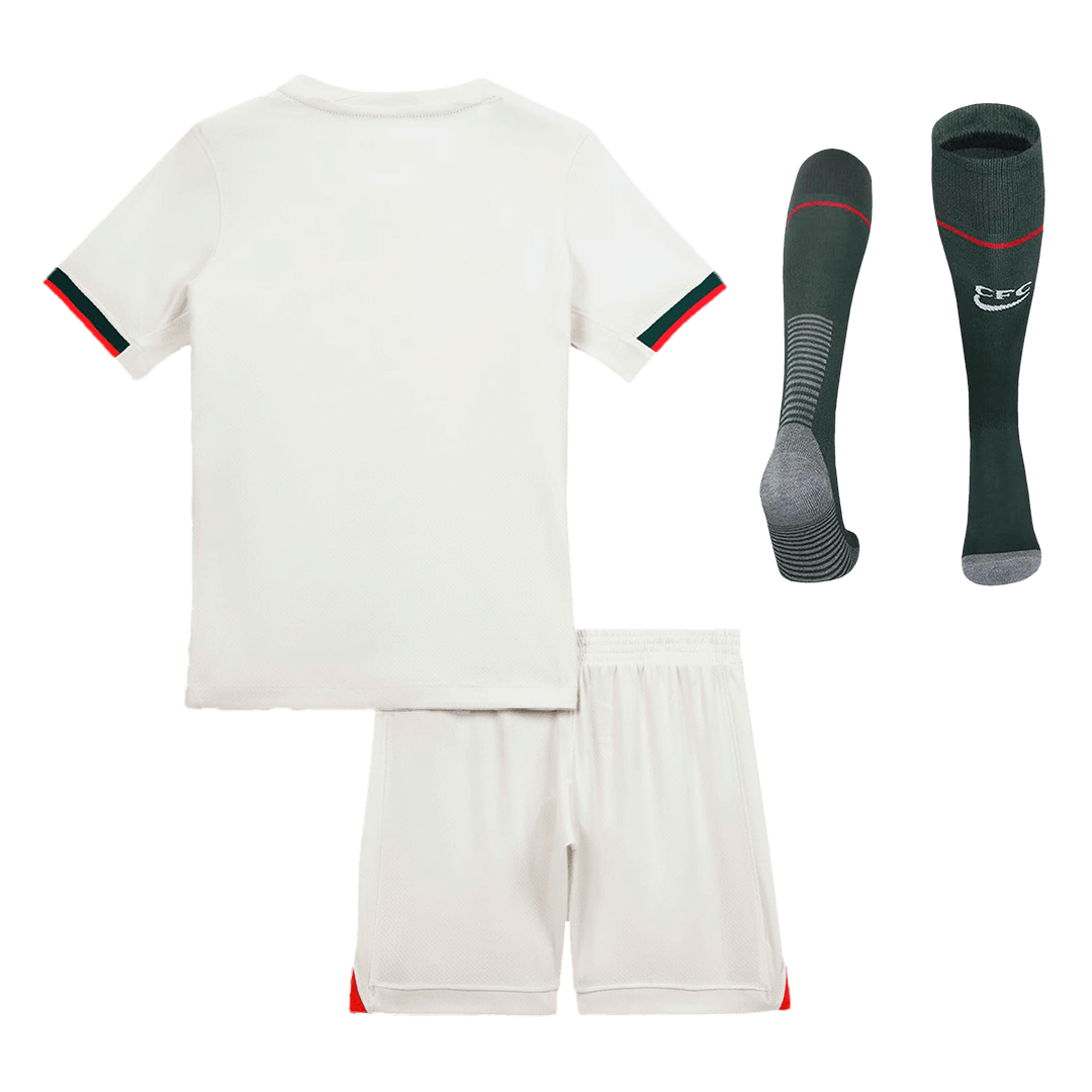 Kit de visitante del Chelsea para niño (camiseta, pantalón corto y calcetines) 2025/26, color blanco