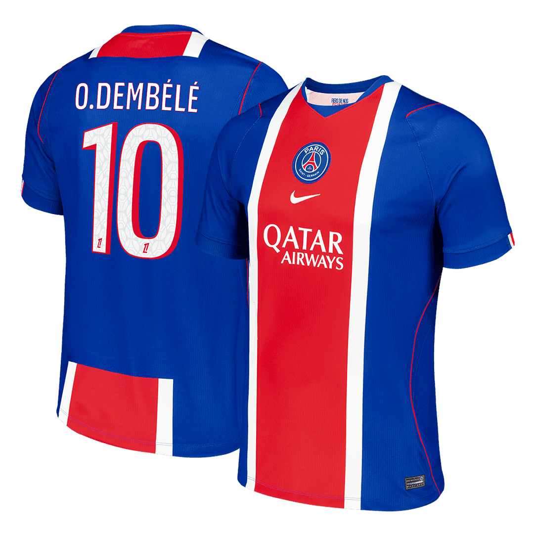 O.DEMBÉLÉ #10 Camiseta de fútbol local del PSG para hombre Fan Version 2026/27 Old Royal