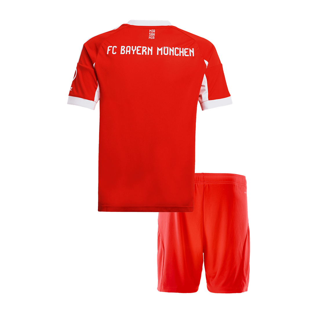 Kit de fútbol local del Bayern Múnich para niño (camiseta y pantalón corto) 2025/26, color rojo