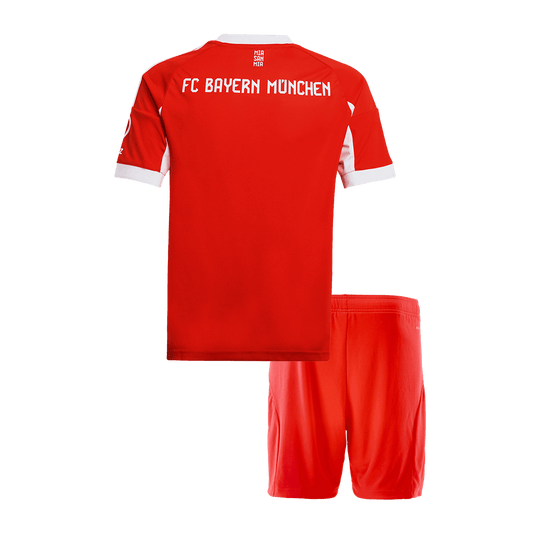 Kit de fútbol local del Bayern Múnich para niño (camiseta y pantalón corto) 2025/26, color rojo