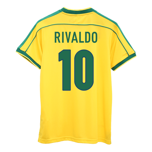 Camiseta retro de fútbol local de Brasil RIVALDO #10 1998 - Copa Mundial