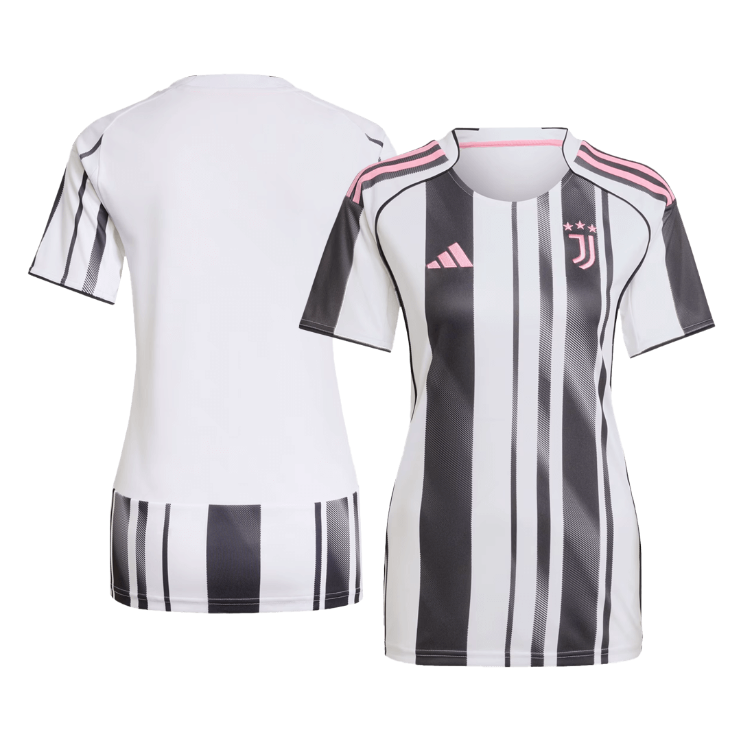 Camiseta de fútbol local de la Juventus para mujer 2025/26, negra y blanca