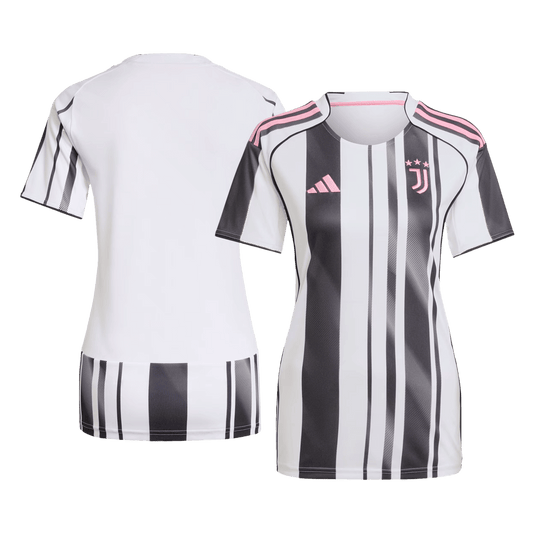 Camiseta de fútbol local de la Juventus para mujer 2025/26, negra y blanca