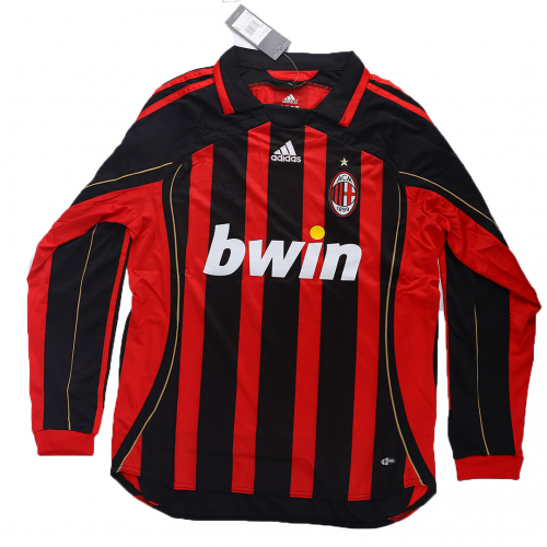 Camiseta de fútbol retro de manga larga de local del AC Milan 2006/07