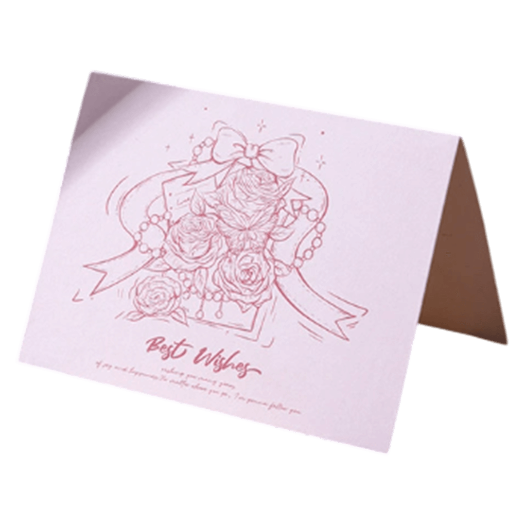 Tarjeta de aniversario personalizada con los mejores deseos en rosa