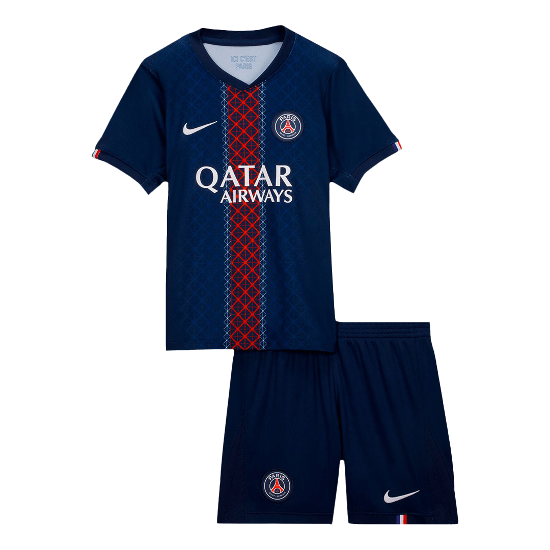 Kit de fútbol local del PSG para niños (Kit y pantalón corto) 2025/26, azul marino