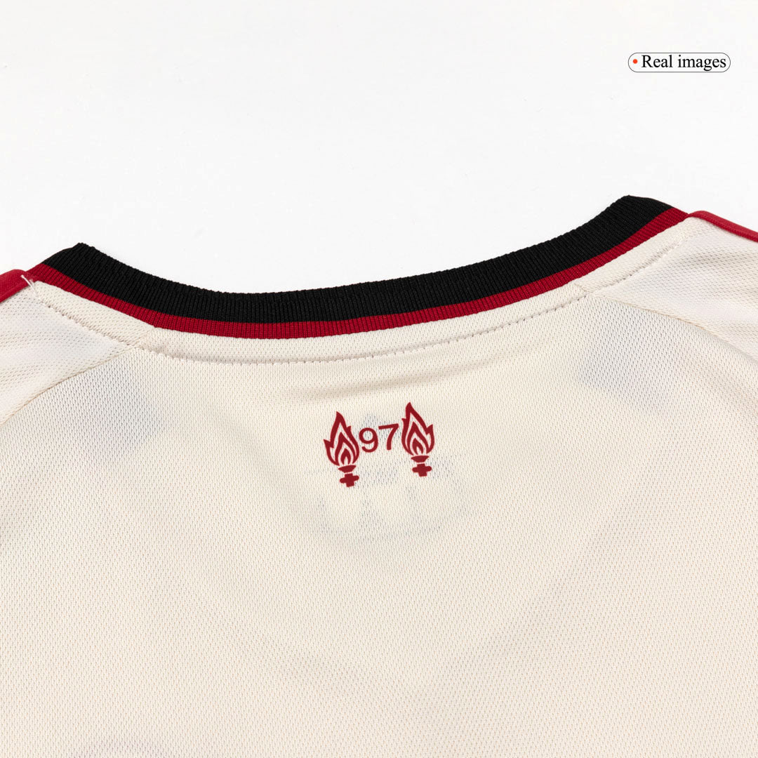 Kit de fútbol visitante del Liverpool para niños (camiseta y pantalón corto) 25/26 blanco