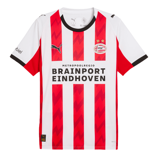 Camiseta de fútbol local del PSV Eindhoven 25/26, roja y blanca