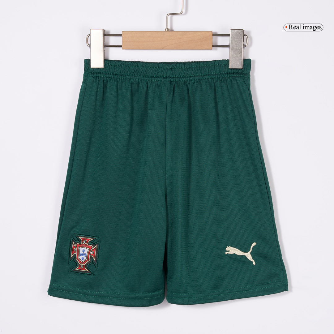 Kit de fútbol local de Portugal para niños (Kit y pantalón corto) 2025, color rojo
