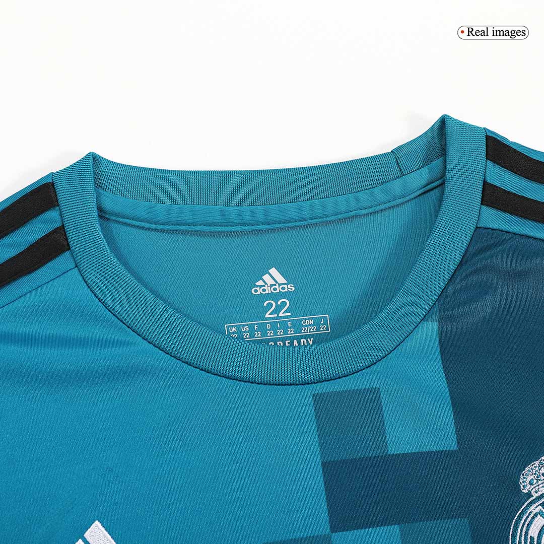 Kit de camiseta de fútbol de la tercera equipación del Real Madrid 2017/18 para niños
