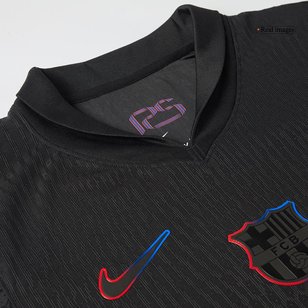 Camiseta de fútbol visitante auténtica del Barcelona x Travis Scott 2024/25, negra