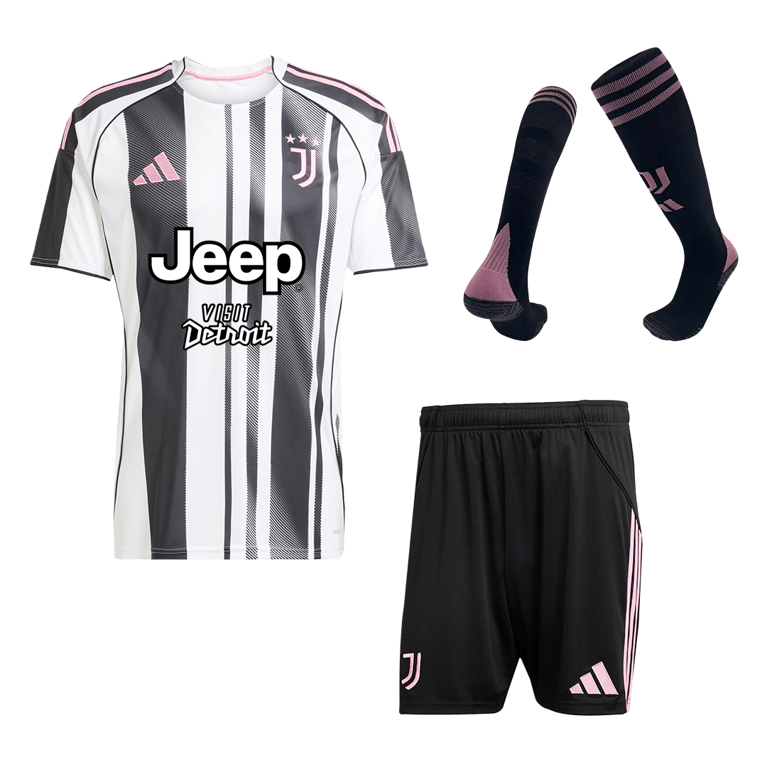 Kit de camiseta de fútbol local de la Juventus (camiseta, pantalones cortos y calcetines) 2025/26