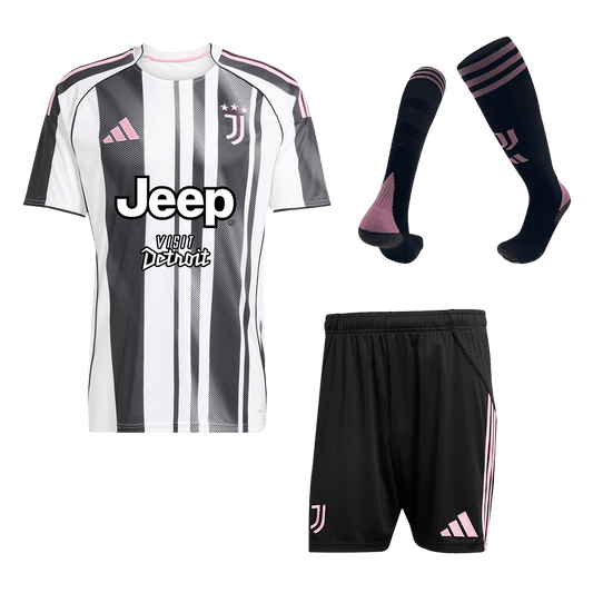 Kit de camiseta de fútbol local de la Juventus (camiseta, pantalones cortos y calcetines) 2025/26