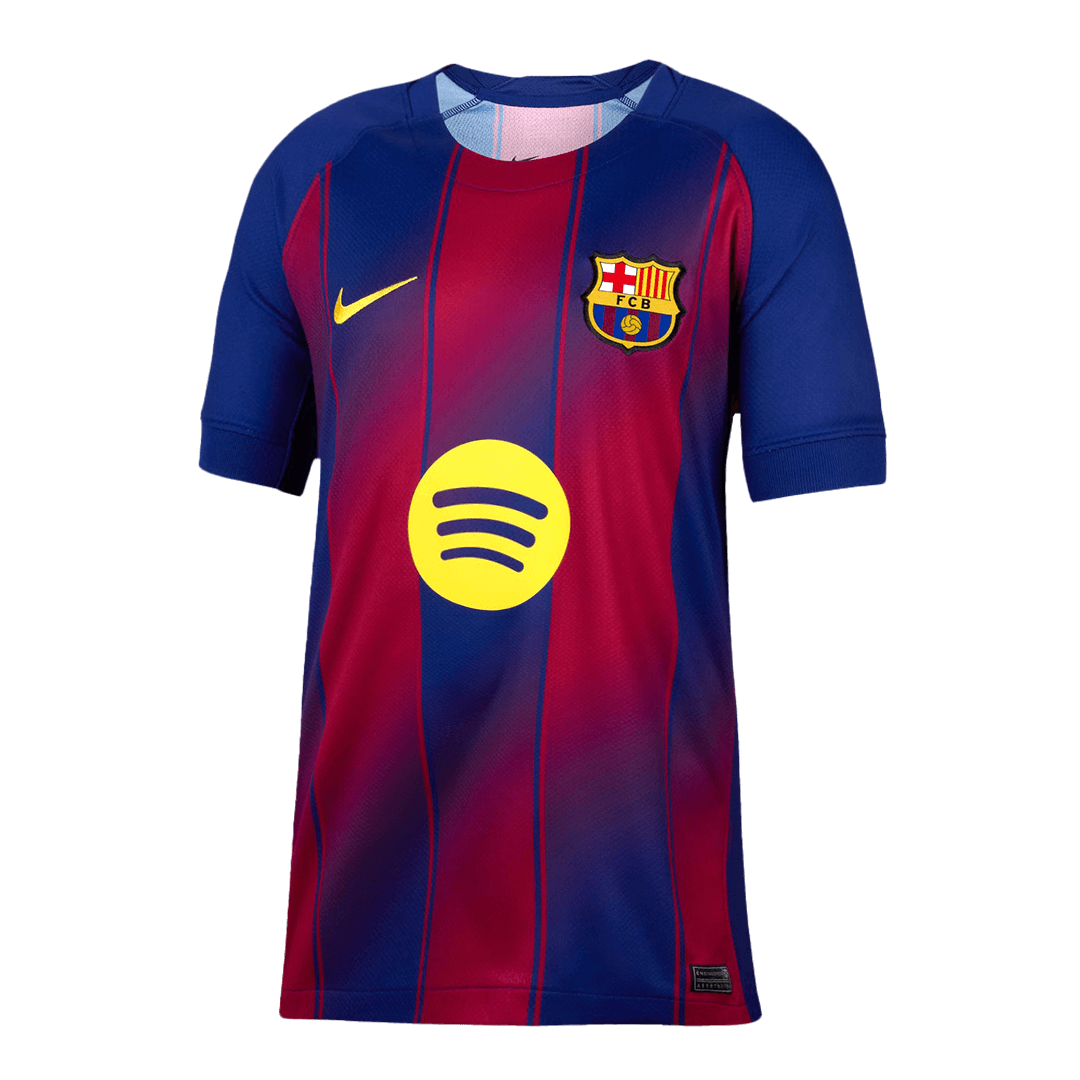 Camiseta de fútbol local del Barcelona LAMINE YAMAL #10 2025/26, roja y azul - UCL