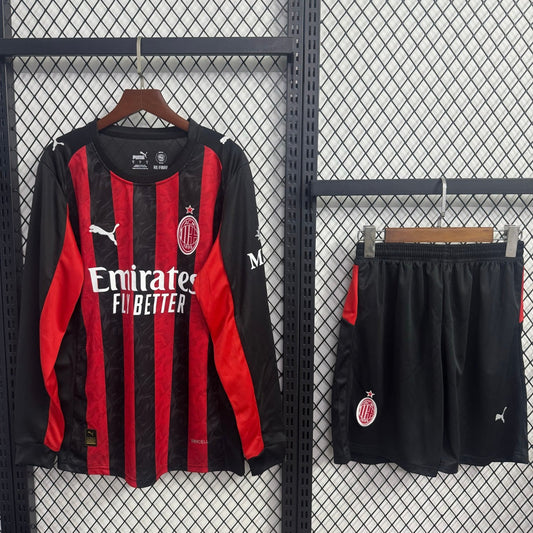 Camiseta local del AC Milan, talla 25/26, manga larga para adultos