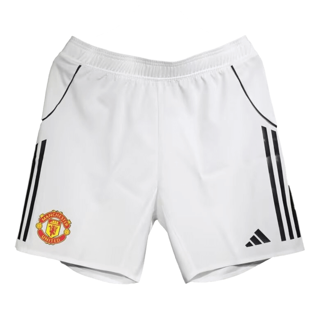 Pantalón corto de fútbol local auténtico del Manchester United 25/26 blanco