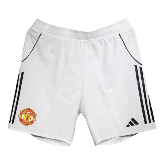 Pantalón corto de fútbol local auténtico del Manchester United 25/26 blanco