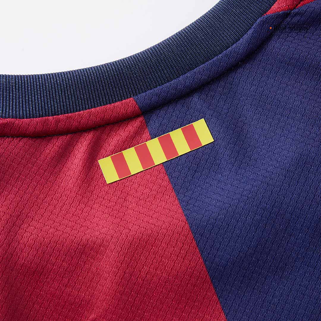 Kit de fútbol local del Barcelona x Coldplay para niños (camiseta y pantalón corto) 2024/25, rojo y azul