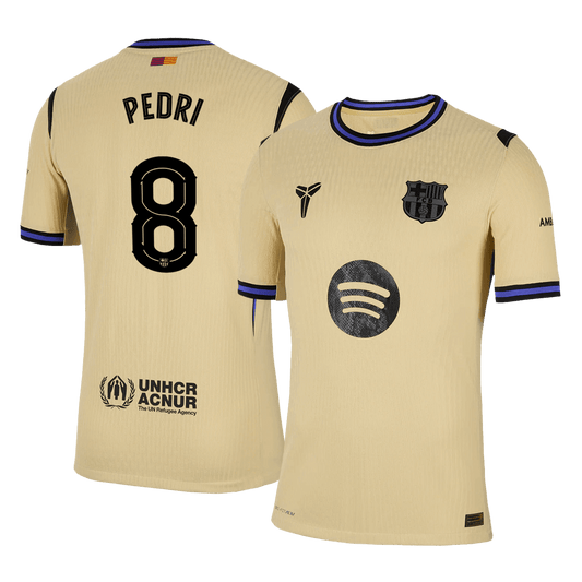 Camiseta de visitante del Barcelona 2025/26, auténtica, amarilla, PEDRI #8 - UCL