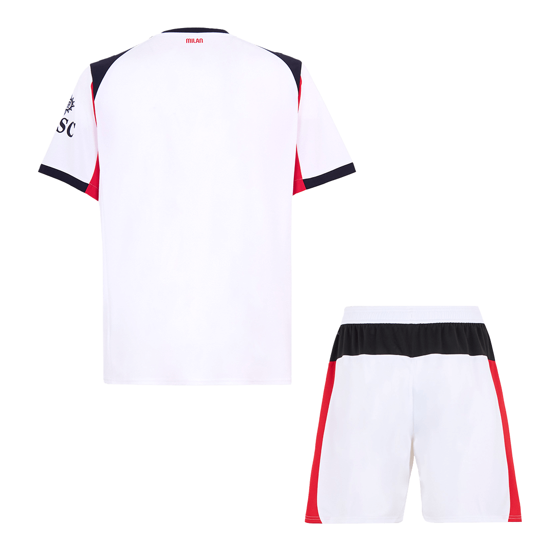 Kit de visitante del AC Milan (Kit y pantalón corto) 2025/26, color blanco