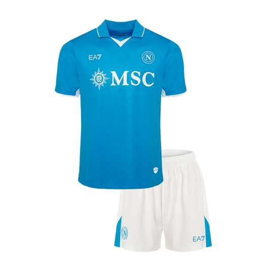 Kit de fútbol local del Napoli para niños (Kit y pantalón corto) 2024/25