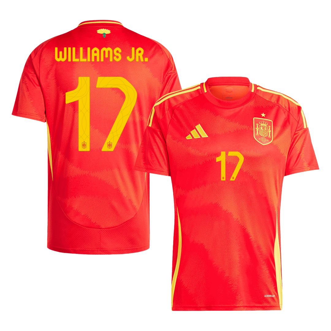 Camiseta local de fútbol de España #17 de Williams Jr. para la Eurocopa 2024