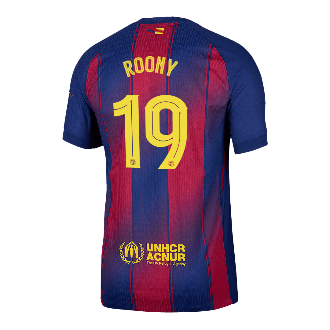 Camiseta de fútbol local auténtica del Barcelona Roony #19 2025/26